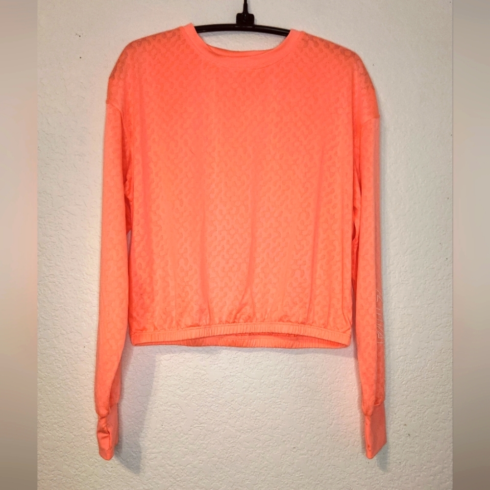 Zyia Active Long Sleeve Athletic Crop Top with Elasticated Bottom, Size 12-14